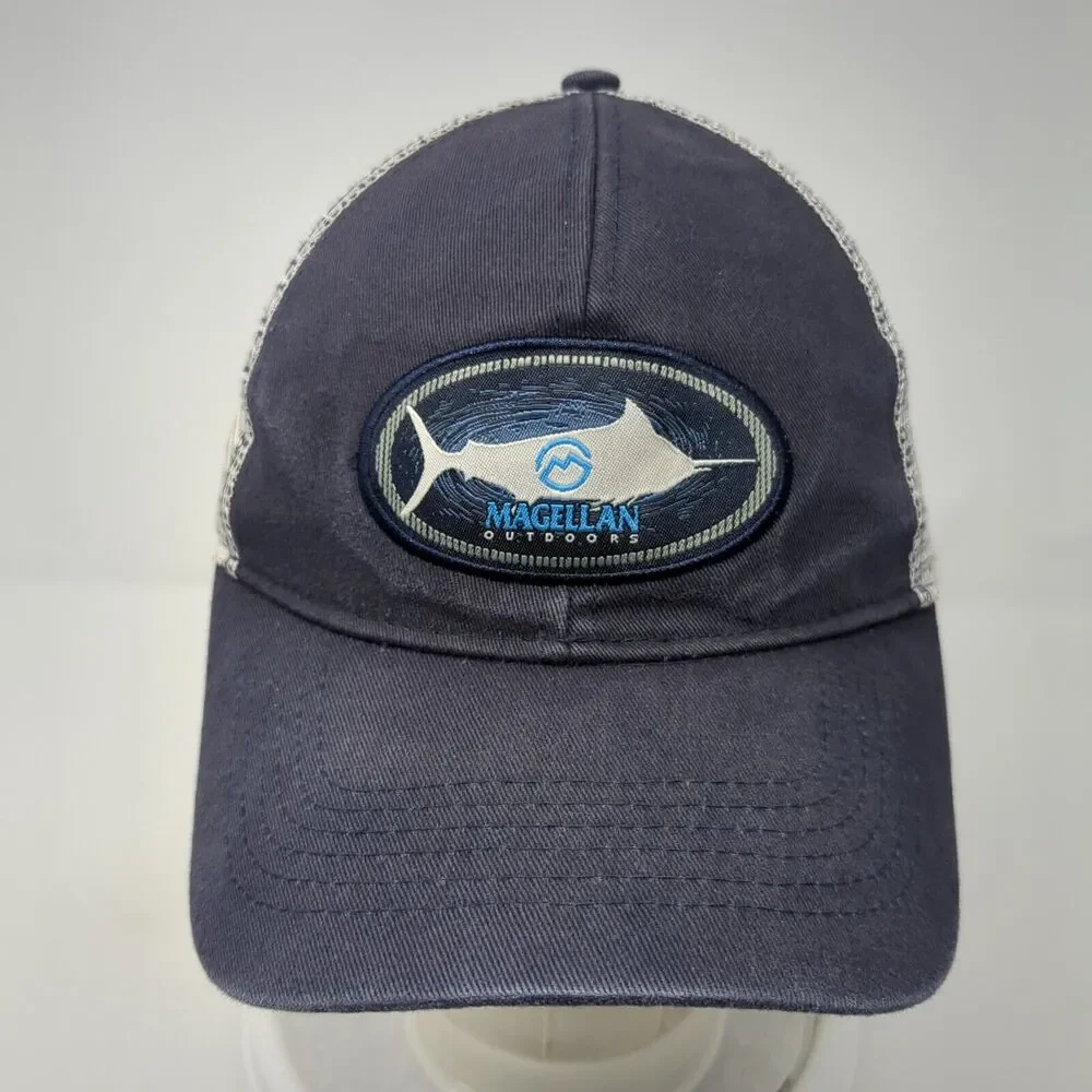 Magellan Outdoors Snapback Mesh Back Trucker Hat Blue One Size Fish
